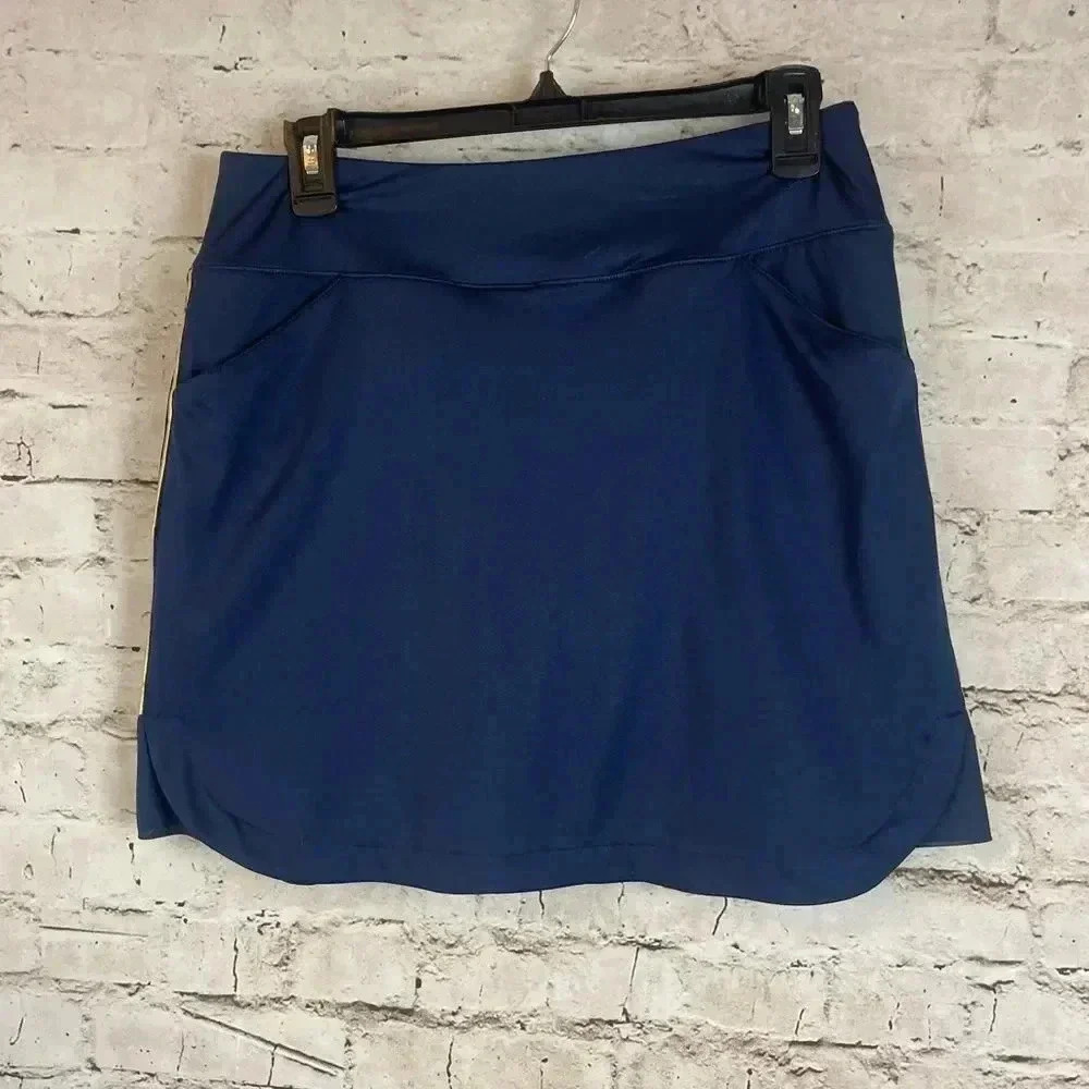 Chase 54 Women's Small Navy Blue Gold Golf Skirt Polyester Spandex S Sm Active